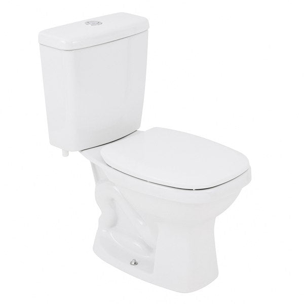 Kit Vaso Sanitário com Caixa Acoplada e Assento Branco Quadrado 3 e 6 Litros Like Celite