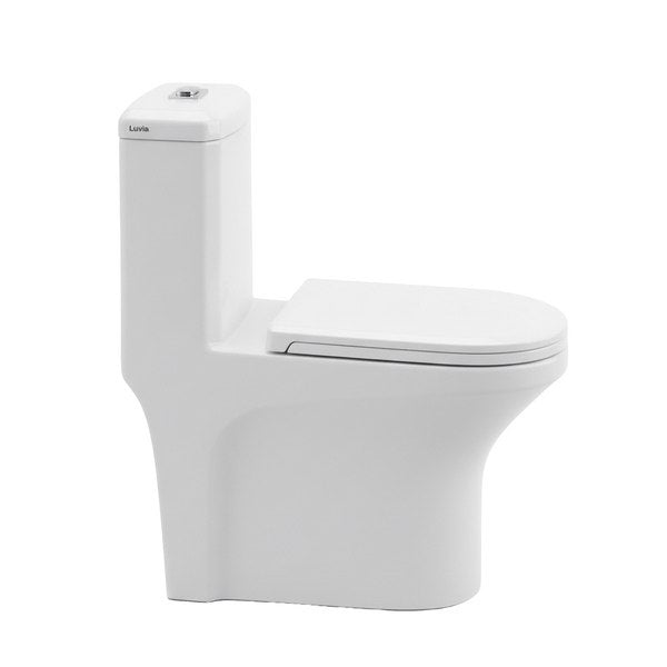 Kit Vaso Sanitário Monobloco com Assento Branco Quadrado 3 e 6 Litros Elena Luvia