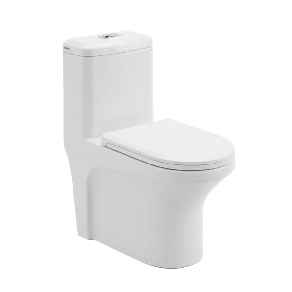 Kit Vaso Sanitário Monobloco com Assento Branco Quadrado 3 e 6 Litros Elena Luvia