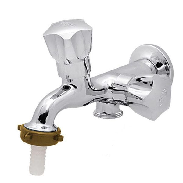 Torneira de Parede para Tanque e Máquina de Lavar com Bica Reta Cromada Click