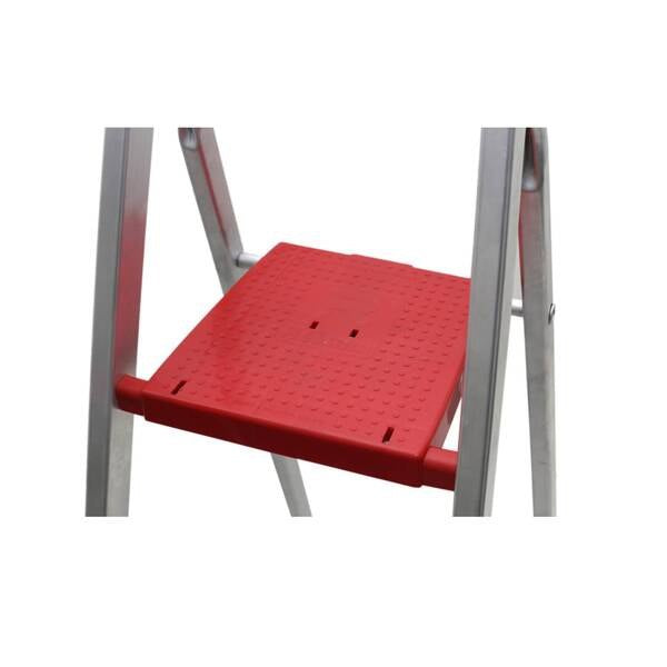 Escada Doméstica Alumínio 4 Degraus Natural 120kg Reisam