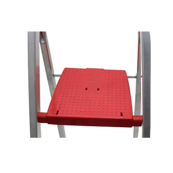 Escada Doméstica Alumínio 4 Degraus Natural 120kg Reisam